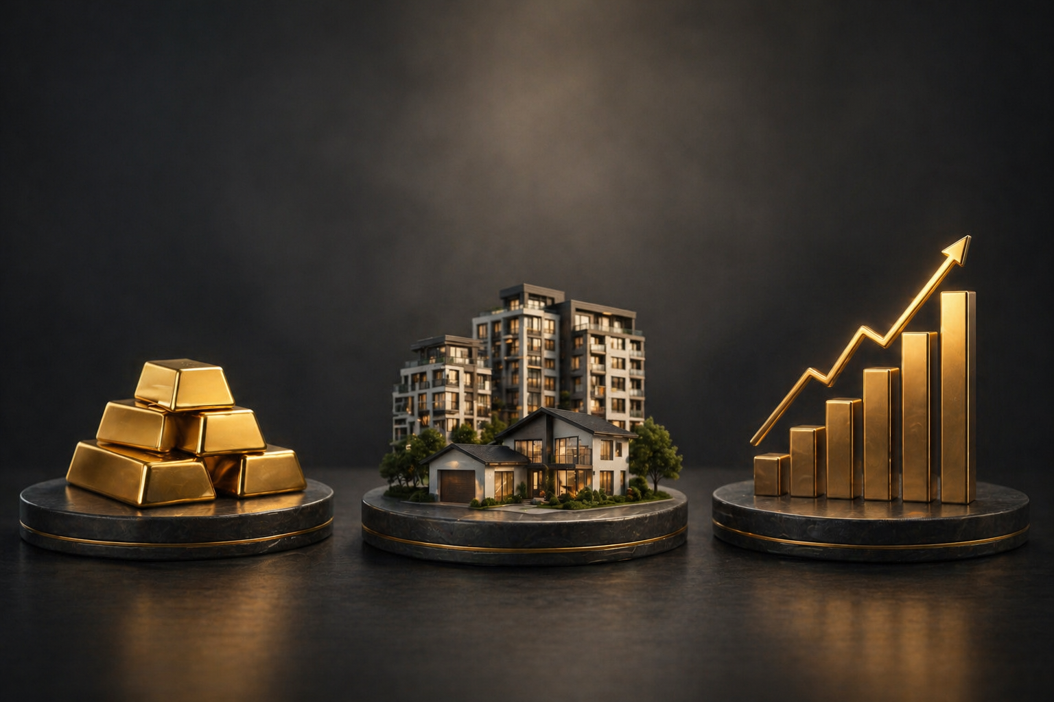 Злато vs Имоти vs Акции — къде парите ви работят по-добре